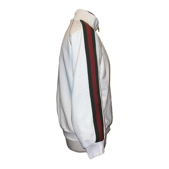 Gucci Jersey Zip-Up Sweatshirt Jacket With Green Red Web Stripe Large - Picture 3 of 16